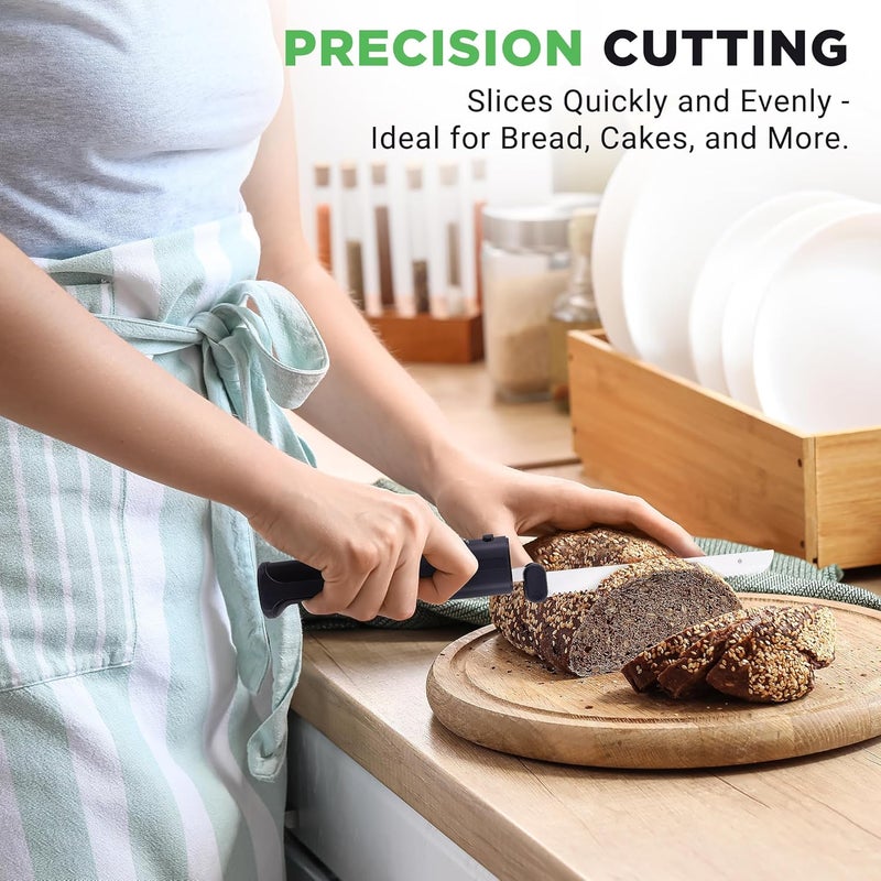 NutriChef Cordless Electric Knife | Easy to Use Constant ON/OFF Safety Function | Lightweight Kitchen Knife | Carve Turkey, Meats, Poultry, Bread & Cheese | 11.42’’ Stainless Steel Blades | Black - Image 5